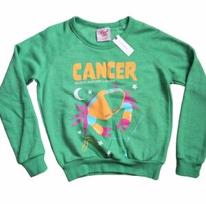 NEW Midnight Rider Anthropologie Carolita Cancer Zodiac Sweatshirt Women's XXS